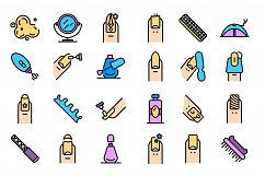 Nail icons vector flat Product Image 1