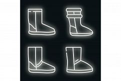 Boots icons set vector neon Product Image 1