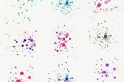 Watercolor Paint Splatters Brush Splashes Clipart Product Image 2
