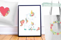 Floral unicorn graphics and illustrations Product Image 5