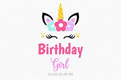 girl unicorn svg, unicorn svg, girl unicorn birthday Product Image 1