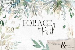 Foliage and Foil Botanical Clipart Product Image 1