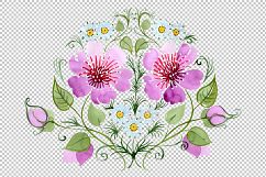Ornament with daisies PNG watercolor set Product Image 2