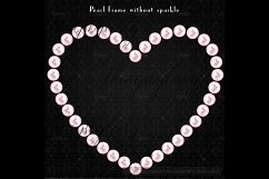 102 Pearl Heart Frame Clip Arts, Heart Frames, Pearl Frames Product Image 7