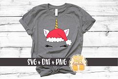 Santa Christmas Unicorn - Unicorn SVG - Christmas SVG Product Image 1