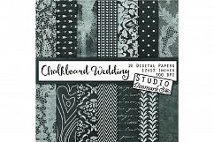 Chalkboard Wedding Digital Paper - Elegant Lace / Damask Product Image 1