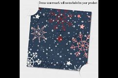 12 Winter Pattern Digital Papers in Denim and Peach Color Product Image 4