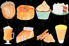 Watercolor Hand Drawn Pumpkin Spice Clipart Product Image 3