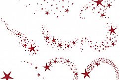 Red Foil Swirling Stars Clipart Product Image 2