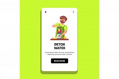 Detox Water Man Preparing In Blender Tool Vector Product Image 1