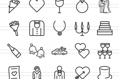 50 Wedding Line Icons Product Image 2