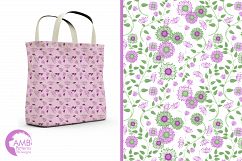 Shabby Chic floral backgrounds, Violet floral Papers, Purple floral pattern, Lilac scrapbook paper for all your crafts, commercial use, AMB-1409 Product Image 6