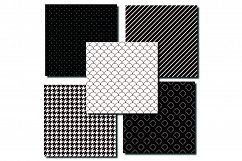 Black and White Patterned Digital Paper - 16 Papers Product Image 4