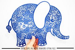 Elephant paper cut SVG / DXF / EPS files Product Image 1