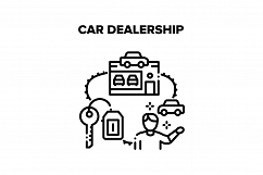 Car Dealership Vector Black Illustration Product Image 1