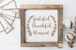 Grateful Thankful Blessed svg cut file Fall Thanksgiving svg Product Image 1