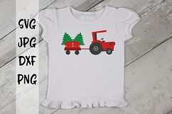 Christmas Tree Tractor, Tractor with Trees, svg, Tractor Product Image 1