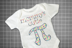Mommy&#039;s Cutie Pi Symbol Applique Embroidery Design Product Image 1