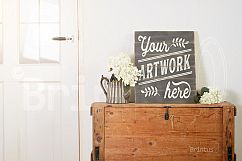 Woodsign pallet wood mockup - clean bright interior Product Image 2