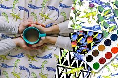 Exotic iguana in a watercolor PNG set Product Image 5