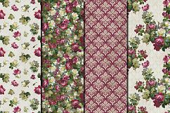 Shabby chic pink roses seamless digital paper pack Product Image 4