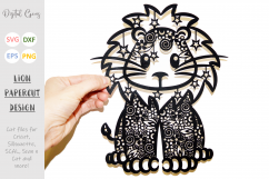 Lion paper cut SVG / DXF / EPS files Product Image 1