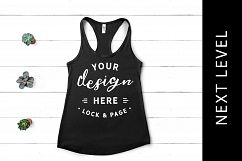 Black Tank Top Mockup Next Level 1533 Racerback Flat Lay Product Image 1