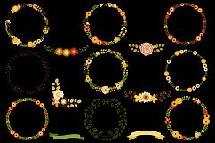 Flower wreaths clipart set, Floral borders Autumn Spring Product Image 2