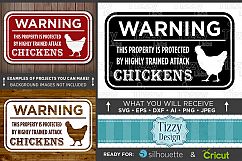 Funny Chicken Sign SVG - SVG Farmhouse Sign SVG Printable - Farmhouse Wall Decor Warning Attack Chickens Farm Decor- 629 Product Image 1