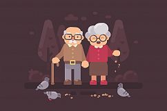 Happy old couple illustrations Product Image 2