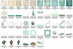 Seafoam and Pearl Digital Scrapbooking Kit Product Image 3