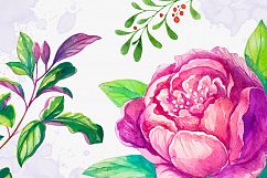 Watercolor flowers and leaves pack Product Image 6