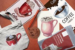 Watercolor Christmas coffee Product Image 3