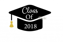 Class of 2018 svg Graduation Cap and tassel svg cut file High school graduation svg College Graduation svg file for Silhouette or Cricut Product Image 1