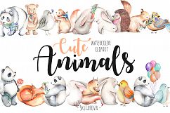 Watercolor cute Animals Product Image 1