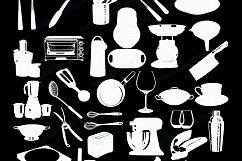 Kitchen Utensils silhouette svg / Kitchen Utensils clipart / Kitchen Utensil for scrapbook and card making /vector / EPS / PNG / craft files Product Image 3