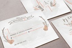 Wreath &amp; Flower Wedding Invitation Suite Product Image 5