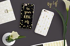 Digital Paper Pack Black White Gold - seamless patterns Product Image 2