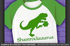 Dinosaur Svg File - Shamrockasaurus St. Patricks Day - 1067 Product Image 3