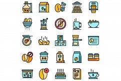 Decaffeinated coffee icons set vector flat Product Image 1