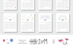 2019 Doodle Printable Calendar Product Image 4