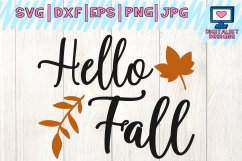 hello fall svg, autumn svg, fall svg Product Image 1