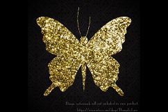 100 Luxury Glitter Butterfly Clip Arts, Glitter Graphic Kit Product Image 3