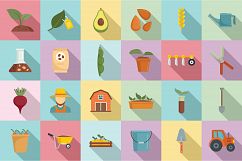 Agronomist icons set, flat style Product Image 1