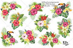 Watercolor Tropical Floral Clip Art Product Image 5