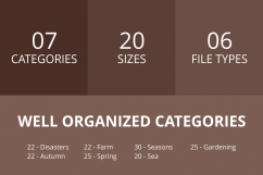 166 Nature &amp; Outdoor Flat Greyscale Icons Product Image 3