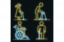 Invalid people icon set vector neon Product Image 1