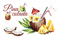 Pina colada. Watercolor collection Product Image 1