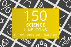 150 Science Line Inverted Icons Product Image 1