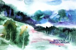 Watercolor mountain landscape Product Image 1